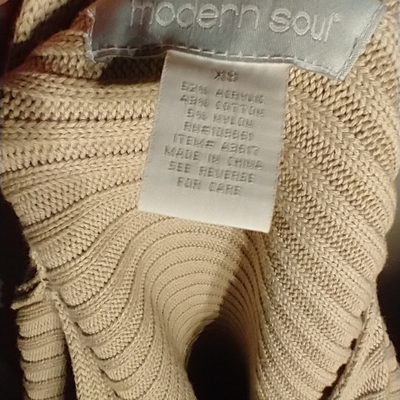 Modern Soul Langenlook Tan Cardigan Sweater XS - Picture 3 of 6